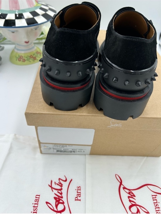Men\'s Christian Louboutin OUR GEORGES Black Suede Strap Loafers. Size 43.5 main image 6